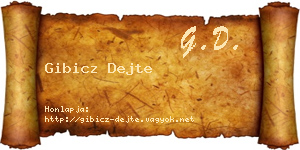 Gibicz Dejte névjegykártya